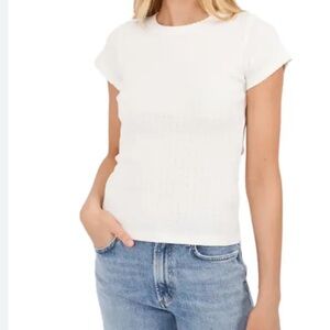 MAREA‎ by Liz Joy Coco Classic White Short Sleeve Tee Shirt Women’s L Minimalist
